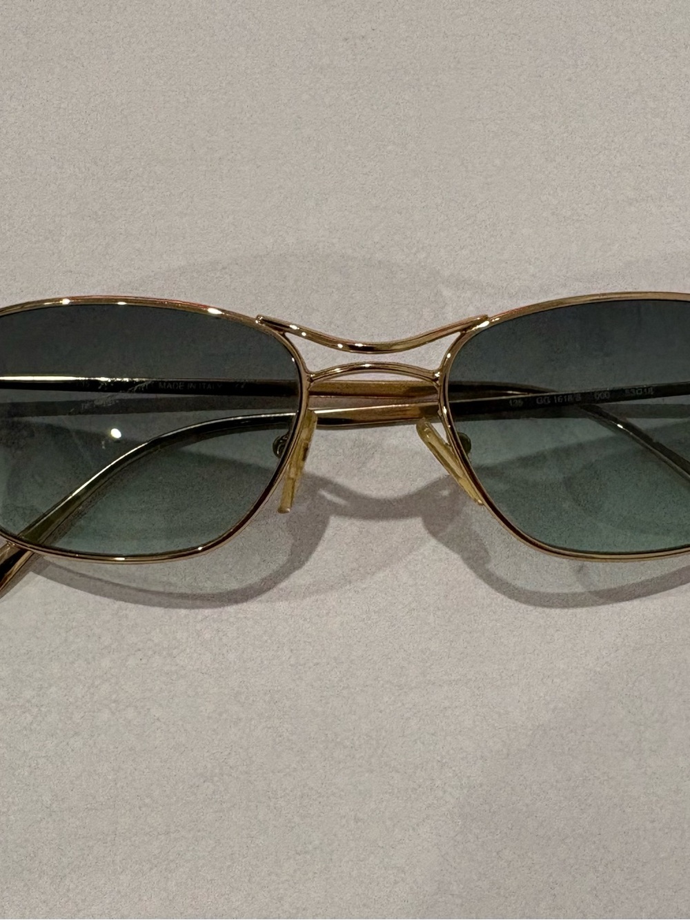 Gucci Gold Frame Sunglasses with Green Lenses - Gucci